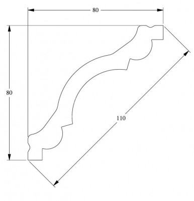 Гибкий потолочный плинтус Orac Decor Duropolymer CX123F белый полистирол 80х80 мм 200 см
