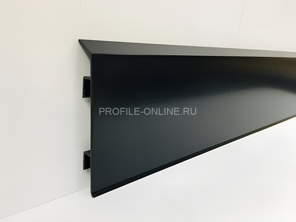 Плинтус для пола из алюминия с кабель-каналом 100 мм Евротрим F-100 2642.05 черный 295 см