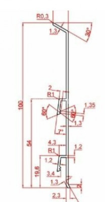 Плинтус для пола из алюминия с кабель-каналом 100 мм Евротрим F-100 2642.05 черный 295 см