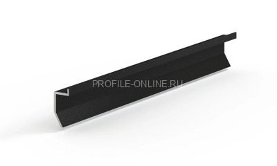 Теневой плинтус 11х24 мм скрытого монтажа универсальный алюминиевый Laconistiq Novel mini черный муар 300 см зазор 20 мм