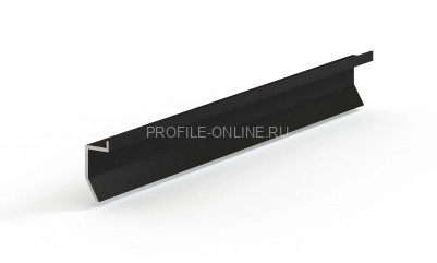 Теневой плинтус 11х24 мм скрытого монтажа универсальный алюминиевый Laconistiq Novel mini черный муар 300 см зазор 20 мм
