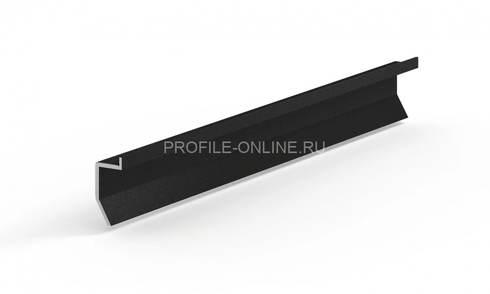 Теневой плинтус 11х24 мм скрытого монтажа универсальный алюминиевый Laconistiq Novel mini черный муар 300 см зазор 20 мм