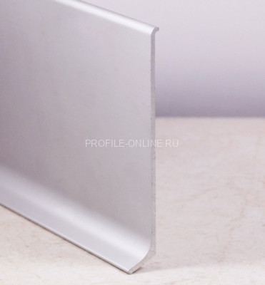Напольный плинтус алюминиевый 120 мм ПЛ-120 серебро матовое 3 м