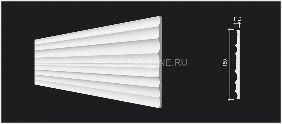 Отделочная стеновая декоративная панель 3D 150х11.2х2000 мм Decor-Dizayn DD923 из полистирола белая, под покраску 2 м