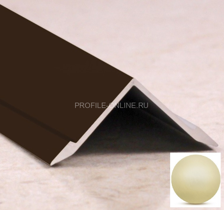 Алюминиевый порог угловой внутренний 21х21 мм ПО-21х21 бронза матовая 2,7 м