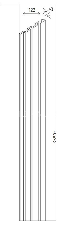 Стеновая реечная панель VOX LINERIO M-LINE серая 2650х122х12 мм