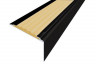 Алюминиевый угловой противоскользящий порог с резиновой вставкой 20х38 мм АУ-38-Чёрный бежевый 3 м