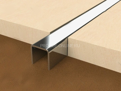 Нержавеющий П-профиль стальной 10х10х10 (окр) полированный 3 м