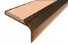 Алюминиевый угловой противоскользящий порог с резиновой вставкой 42х23 мм АУ-42/23-Антик медь-бежевый 3 м