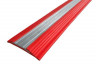 Алюминиевый одноуровневый порог 45 мм с резиновой вставкой NoSlipper-Полоса красный 2,7 м