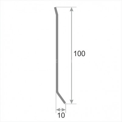 Плинтус для пола 100 мм из нержавеющей стали SY044-100H серебро глянец браш 2.5 м