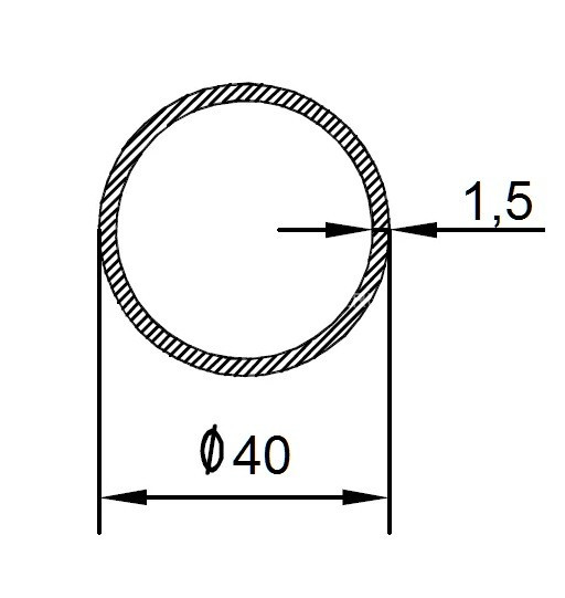 Алюминиевая труба 40х1,5 мм 3 м