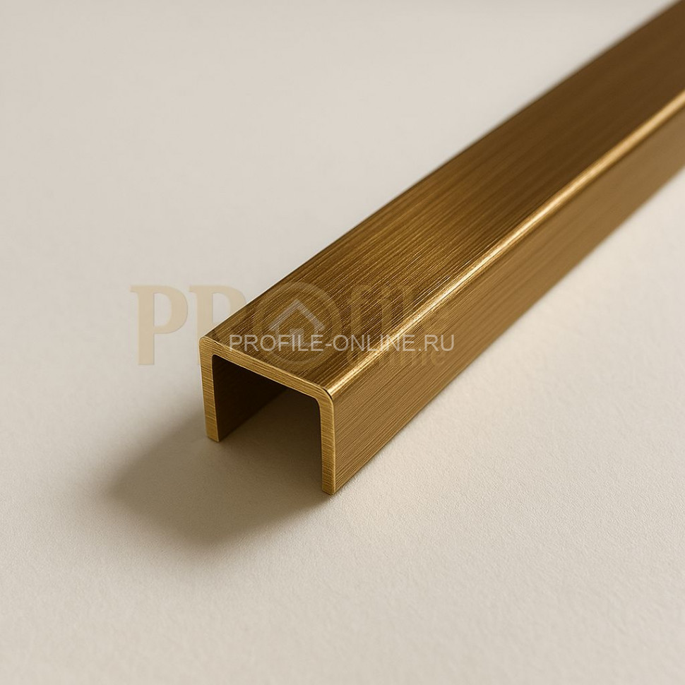 Латунный П-профиль PU 12 OA 12х12х12 антик 2,7м