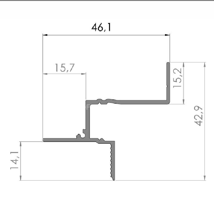 Рассеиватель света для потолочного теневого плинтуса Диал ПТП-43LED 2 м