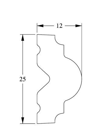 Декоративный гибкий молдинг Orac Decor Duropolymer PX103F белый полистирол 25х12 мм 200 см