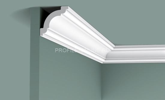 Гибкий потолочный плинтус Orac Decor Duropolymer CX124F белый полистирол 49х49 мм 200 см