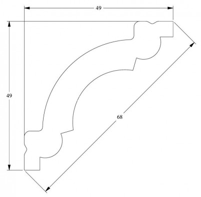Гибкий потолочный плинтус Orac Decor Duropolymer CX124F белый полистирол 49х49 мм 200 см