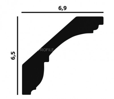 Потолочный плинтус Перфект Плюс P17 65 мм 200 см белый из ударопрочного полимера