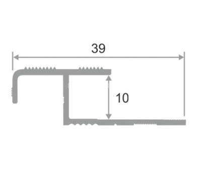 Z-профиль алюминиевый закладной с рифлением 10 мм ПО-02 бронза глянец 2,7 м