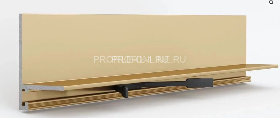 Алюминиевый микроплинтус скрытого монтажа 16х36 мм Laconistiq micro-L max золотой 245 см