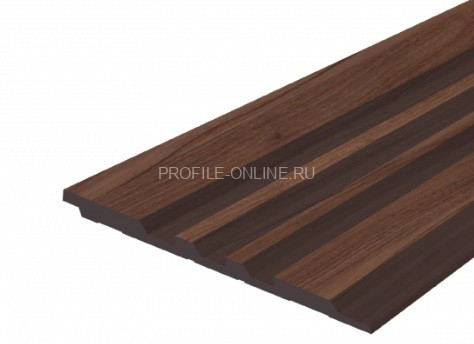 Отделочная стеновая декоративная панель с 3D эффектом Hiwood LV121 BR395 под дерево 120х12 мм из фитополимера 2,7 м