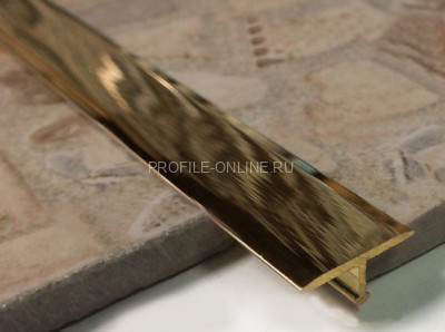 Латунный Т-профиль 26 мм ЛПТ-26 полированный 2,7 м
