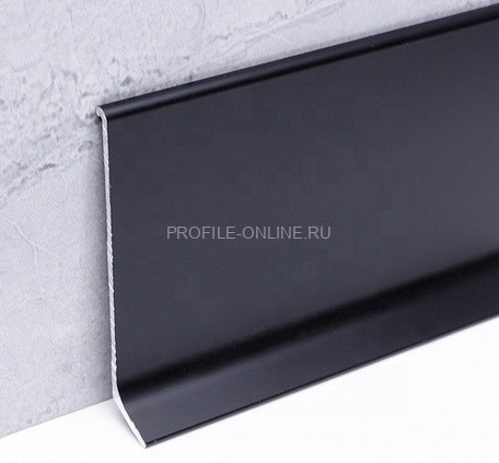 Напольный плинтус алюминиевый 120 мм ПЛ-120 черный муар 3 м