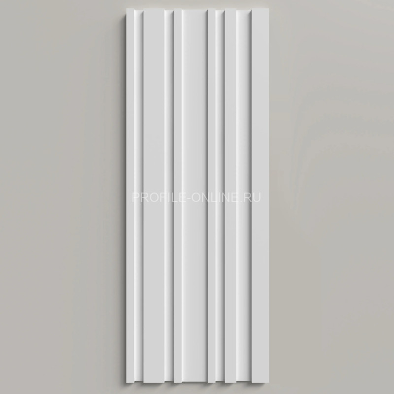 Отделочная стеновая декоративная панель 3D 150х10х3000 мм Decor-Dizayn DD924(3m) из полистирола белая, под покраску 3 м