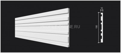 Отделочная стеновая декоративная панель 3D 150х10х3000 мм Decor-Dizayn DD924(3m) из полистирола белая, под покраску 3 м