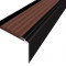 Алюминиевый угловой противоскользящий порог с резиновой вставкой 20х38 мм АУ-38-Чёрный коричневый 3 м