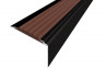 Алюминиевый угловой противоскользящий порог с резиновой вставкой 20х38 мм АУ-38-Чёрный коричневый 3 м