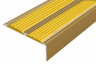 Алюминиевый противоскользящий угловой порог 70х22 мм с резиновыми вставками АУ-70-Антик золото-желтый 3 м
