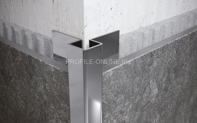 Антивандальный нержавеющий профиль стальной для плитки 8х20 мм FMP 8х20 P полированная сталь 270 см