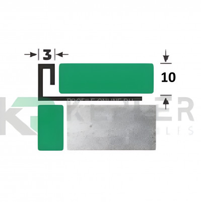 L-образный профиль 10х3 мм из нержавеющей стали SS 304 FSBP019-10 BP S.S.304 черный полированный 2.7 м