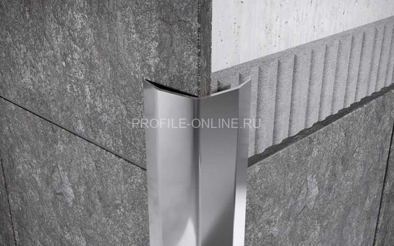 Нержавеющий уголок стальной с загнутыми краями 70х70 мм FD 70 P полированная сталь 300 см