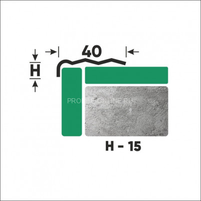 Угловой нержавеющий порог стальной 40х15 мм FCR 15 M сатинированная сталь 270 см