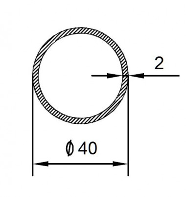 Алюминиевая труба 40х2 мм 3 м