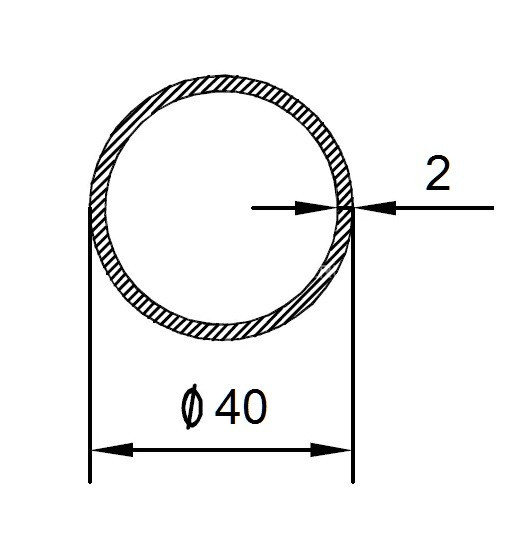 Алюминиевая труба 40х2 мм 3 м