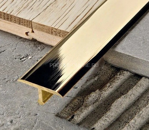 Латунный Т-профиль с фасками SP 26 ON 26х8 полированный 3м