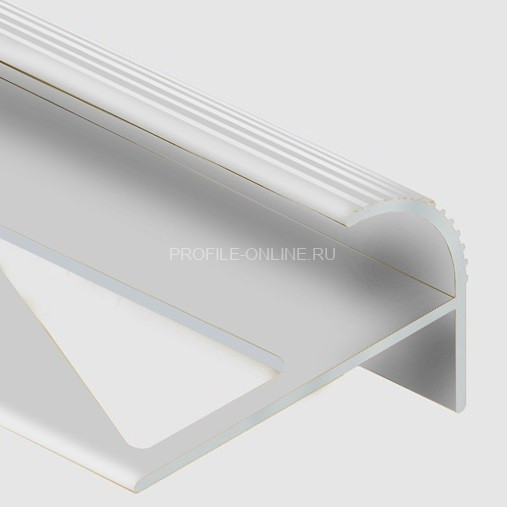 Алюминиевый F-образный профиль с рифлением 10 мм PV56-00 натуральный 2,7 м