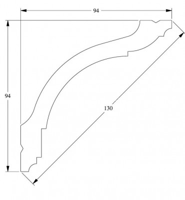 Гибкий потолочный плинтус Orac Decor Duropolymer CX127F белый полистирол 94х94 мм 200 см