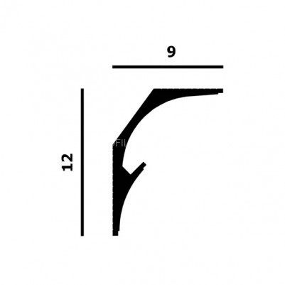 Потолочный плинтус Перфект Плюс P177 M белый из ударопрочного полимера 90х120 мм 200 см