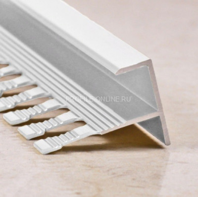 Алюминиевый F-профиль 10 мм ПФ-11 серебро глянец 2,7 м
