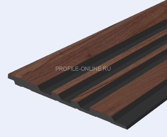 Отделочная стеновая декоративная панель с 3D эффектом Hiwood LV121 BR395K под дерево 120х12 мм из фитополимера 2,7 м