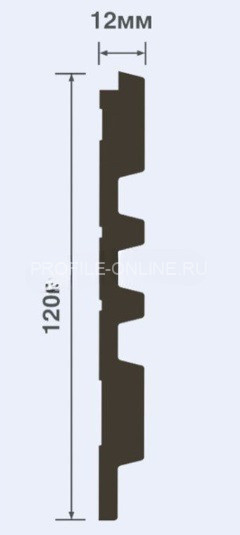 Отделочная стеновая декоративная панель с 3D эффектом Hiwood LV121 BR395K под дерево 120х12 мм из фитополимера 2,7 м