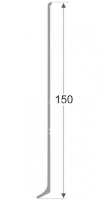 Напольный плинтус алюминиевый 150 мм ПЛ-150 серебро матовое 3 м
