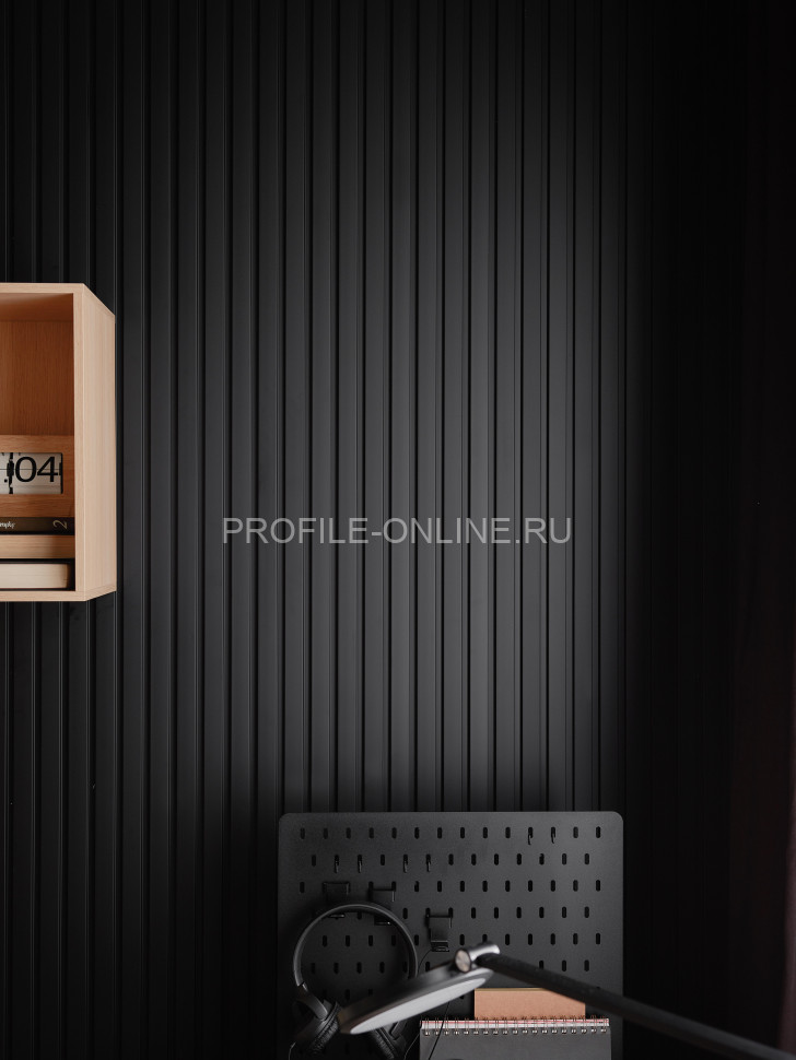 Стеновая реечная панель VOX LINERIO M-LINE черная 2650х122х12 мм
