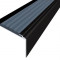 Алюминиевый угловой противоскользящий порог с резиновой вставкой 20х38 мм АУ-38-Чёрный серый 3 м