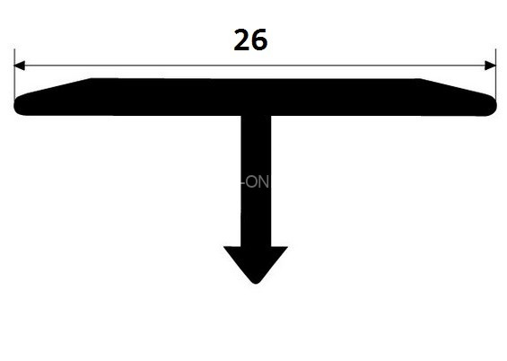 T-профиль латунный 26 мм ЛТ-26 полированный 270 см