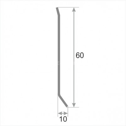Плинтус для пола 60 мм из нержавеющей стали SY044-60H серебро глянец браш 2.5 м